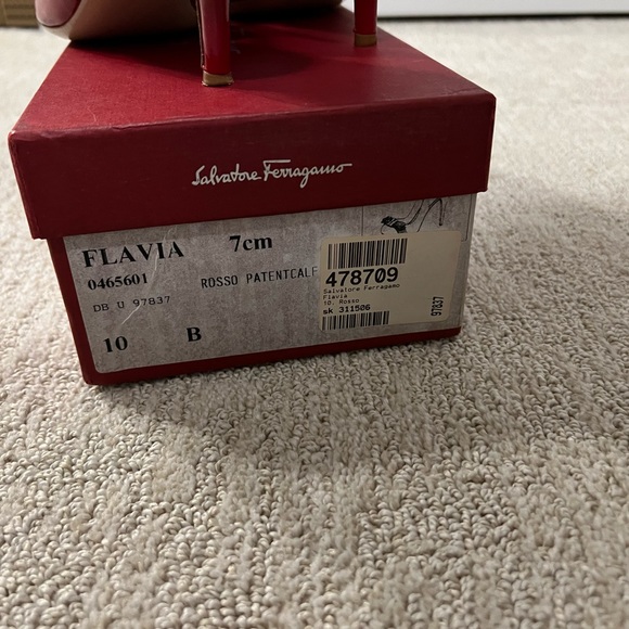 SOLD! Salvatore Ferragamo Red Flavia Slingback Heels - Size 10 - Picture 11 of 15